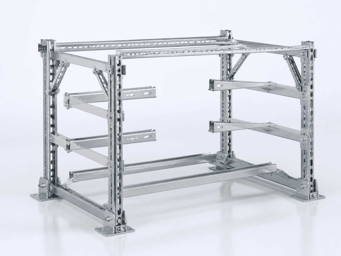 Galvanized utility-tunnel support frame assembly