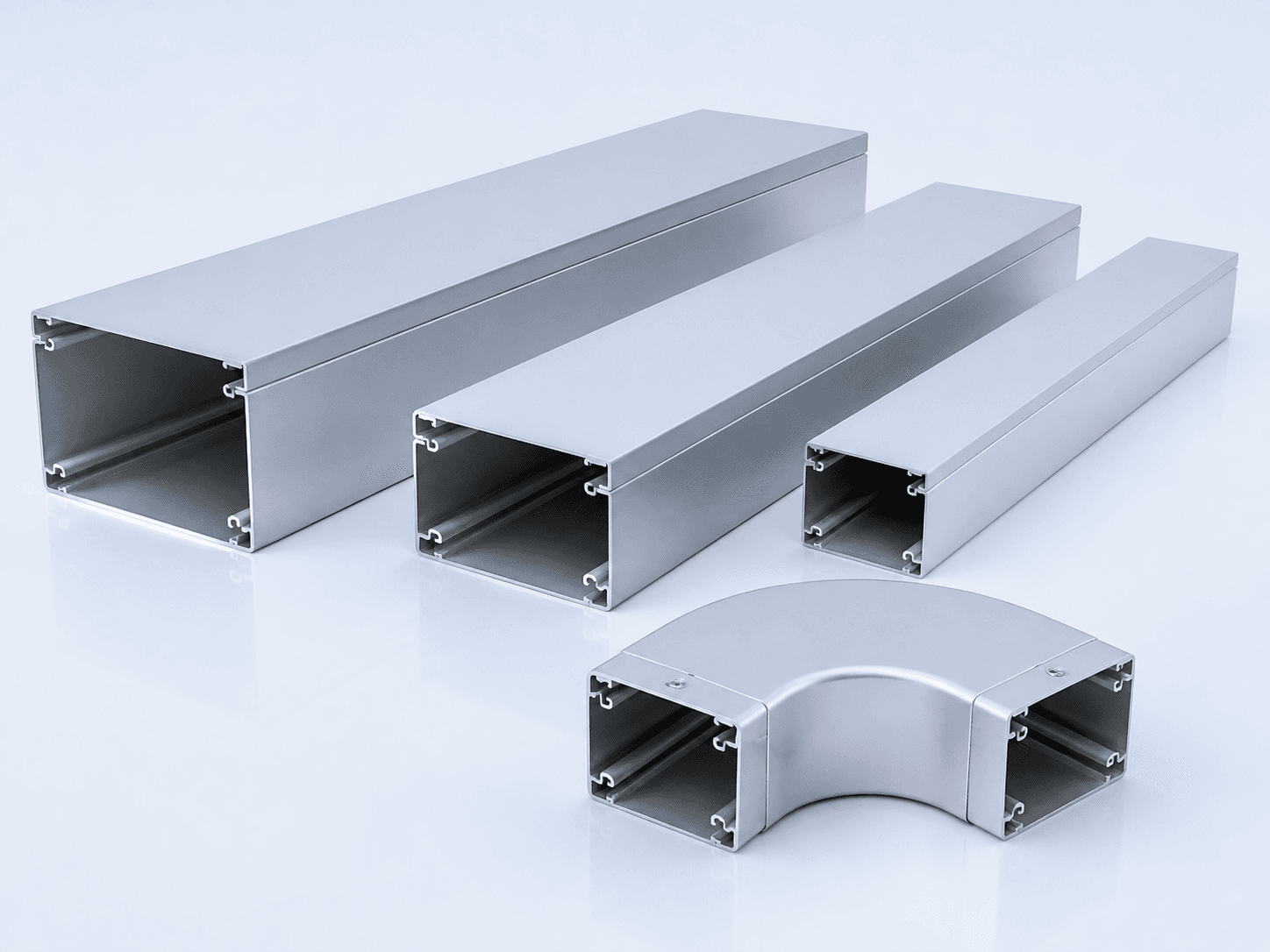 Engineering illustration of aluminum cable trunking